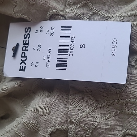 Express Green eyelet dress size S - Picture 3 of 7